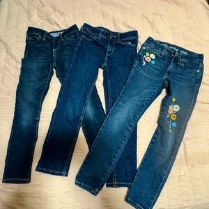 Cat & Jack Dark Blue Kids Jeans with Floral Embroidery
